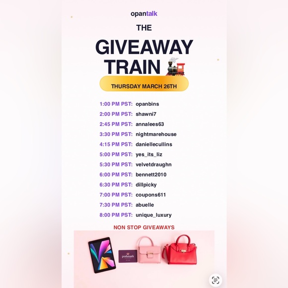 Nike Other - Non Stop Giveaways - Opan Bins Giveaway Train